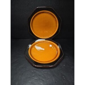 Sears Ironstone Octagon Amber Bowls, Set of 2, 7.75" Bowls, #4567, Kitchenware‎